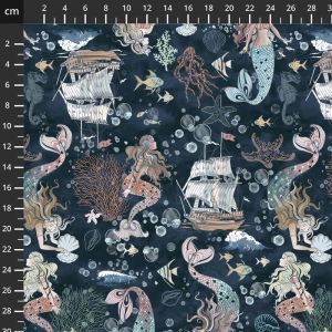Ocean Song fabric: A Mermaid's Tale, Deep Sea |