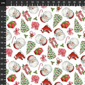 Designer Christmas fabrics, Vintage Christmas Tossed | 