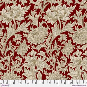 The Oxford Holiday Collection Fabric: Chrysanthemum Tonal, Crimson | 