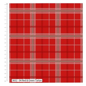 Frosty Paws fabric: Red and Green Tartan | 