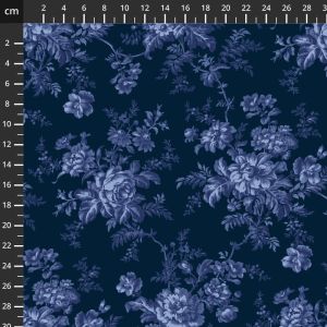 Classic Coordinates, Jasper Blue, Flower Picking Hedge, Indigo |