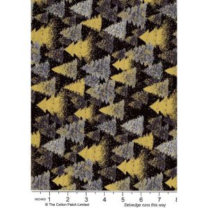 Holiday Metallics fabrics: Metallic Trees on Black |