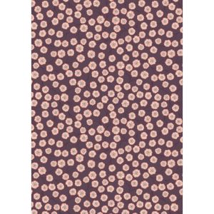 Jardin d'Automne fabric: Simple Flower on Dark Aubergine | 