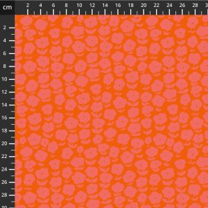 Ruby + Bee Blenders Fabric: Puffy Daisy, Capsicum | 