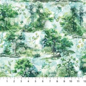 Serenity Springs fabric, Vignettes, Light Green/Multi |