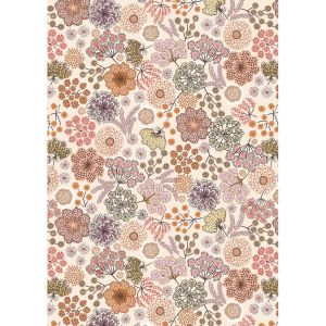 Jardin d'Automne fabric: Large Autumn Floral on Light Stone | 