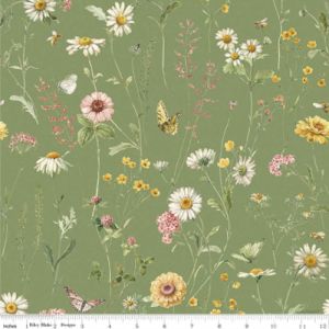 Love Me More fabric: Green Main | 