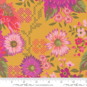 Parlor fabric Happy Blooms, Dijon | 