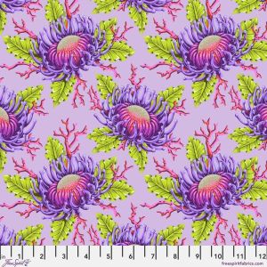 Floral Reef fabric, Friends and Anemones, Ultraviolet | 