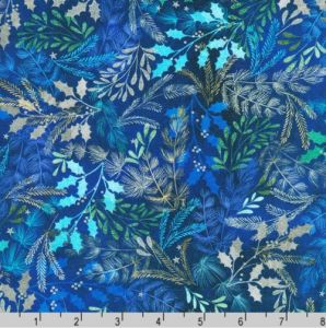 Peaceful fabric: Leaves Midnight | 