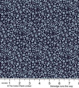Liberty Carnaby Collection Fabric: Bloomsbury Silhouette, Navy |