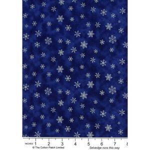 Holiday Metallics fabrics: Silver Metallic Snowflakes, Navy |