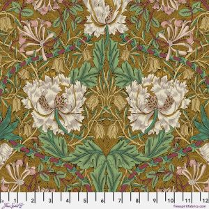 Lodden fabric: Honeysuckle and Tulip, Gold | 