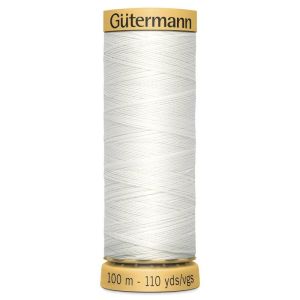 Gutermann Natural Cotton 50 Weight Thread 100m 5709, White |