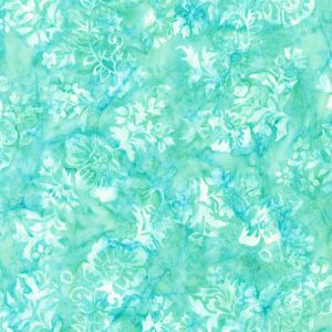Wild Poppies Batik fabric: Aqua | 