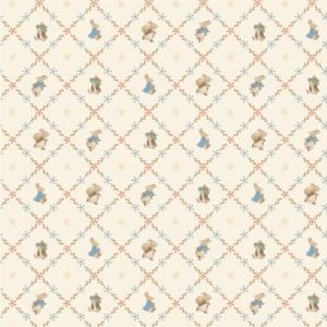Peter Rabbit and Benjamin Bunny fabric: Lattice, Cream |