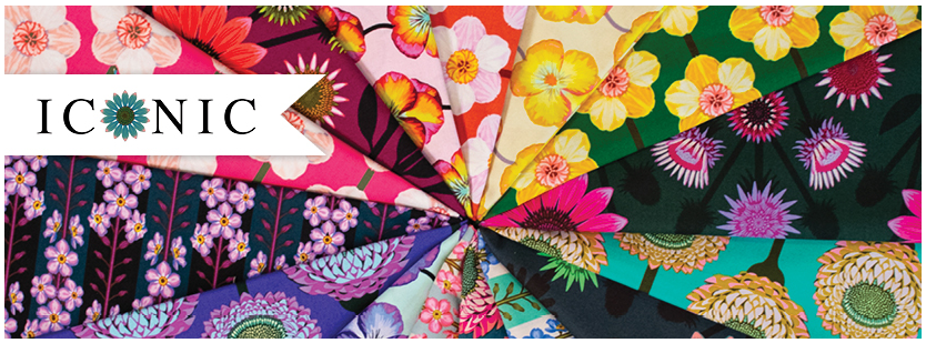Bold and bright floral fabrics from Anna Maria Textiles' Iconic fabric range
